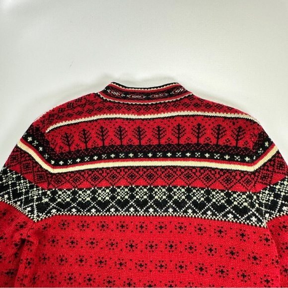 Cambridge apres ski wool cardigan Nordic clasp sweater jacket M - Picture 7 of 12